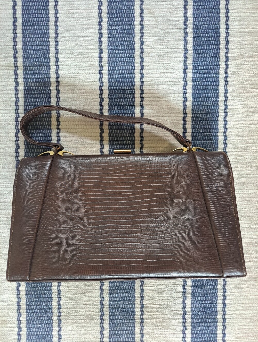 Brown Crocodile Skin Texture Vintage Handbag